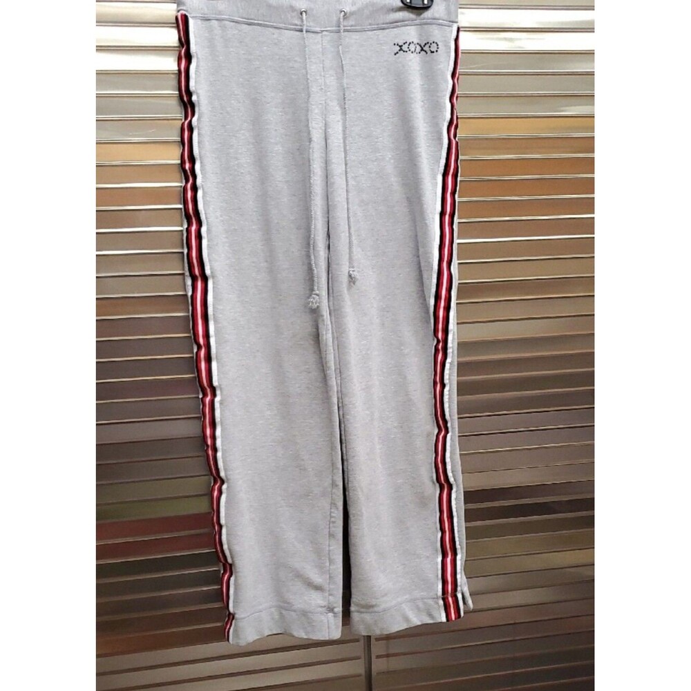 XOXO Gray Track Pants with Rhinestone Accent Logo